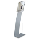 OCEAN Bodenaufsteller mit Infotafel DIN A3 hoch silber mattes Aluminiumprofil, Bodenaufsteller mit Spannseil,