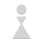 Phos Piktogramm aus Edelstahl Toilettenschild mit Symbol WC Damen