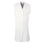 Planam Damen Arbeitskittel ärmellos weiß Berufsmantel Prinzess-Form 3/4 lang mit Druckknopfleiste