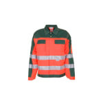 Planam Warnschutz-Bundjacke orange-grün Arbeitsjacke mit Reflexstreifen