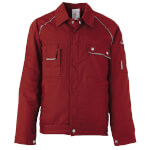 Planam Bundjacke Canvas 320 rot Arbeitsjacke mit Reflexbiesen und verdeckter Druckknopfleiste