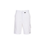 Planam Arbeitsshorts Canvas 320 weiß mit Reflexbiesen und Gummizug im Bund