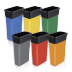 rothopro Selecto Premium Abfallbehälter zur Abfalltrennung in Innenräumen, robuste Kunststoffkonstruktion