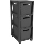 rothopro Schubladen-Tower Brisen 3 x 16 L robustes Kunststoffregal mit A4 Schubladen und Rollen