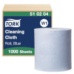 Tork 510204 Reinigungstücher 1-lagig, Vliesstoff, blau, perforiert
