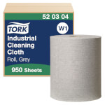 Tork 520304 Industrie Reinigungstücher 1-lagig, Vliesstoff, grau, saugkräftig, perforiert
