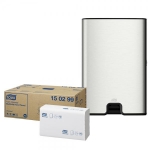 Tork Edelstahl-Spender Universalset mit Multifold Handtücher Universal 2 lagig