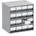 Treston Schubladenmagazin grauer Metallrahmen, Schubladenfarben: glasklar