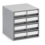 Treston Schubladenmagazin grauer Metallrahmen, Schubladenfarben: glasklar