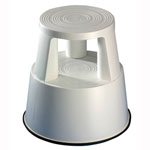 Wedo Rollhocker Step Kunststoff Elefantenfuß lichtgrau, Tragkraft 150 kg, mit dickem Gummistandring