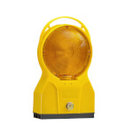 Wemas TL-Warn- und Bakenleuchte doppelseitig Future gelb für Schrankenzäune und Sicherheitsleitbaken mit Halter