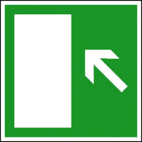 Rettungsschild Rettungsweg links Treppe aufwrts / rechts Treppe abwrts