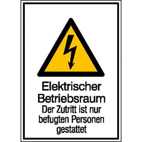 Warn-Kombischild Elektrischer Betriebsraum