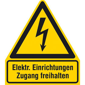 Warn - Kombischild Elektrische Einrichtungen Zugang freihalten