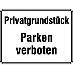 Hinweisschild zur Grundbesitzkennzeichnung Privatgrundstck - Parken verboten
