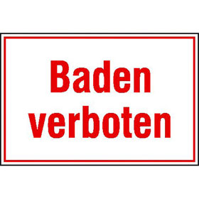 Hinweisschild fr Wald - und Freizeitanlagen Baden verboten