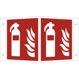 Brandschutzschild - nachleuchtend als Winkelschild,  Feuerlscher
