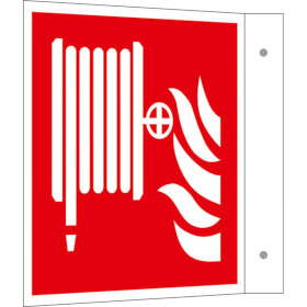Brandschutzschild - Fahne  -  langnachleuchtend Lschschlauch