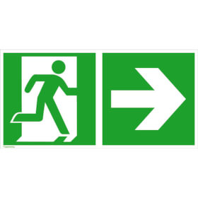 Rettungsschild - nachleuchtend Rettungsweg rechts