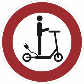 Verbotsschild Durchfahrt fr E - Scooter verboten