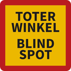 Hinweisschild Toter Winkel Blind Spot