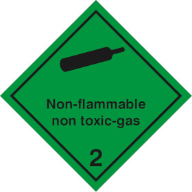 SafetyMarking Gefahrzettel nach ADR Klasse 2.2, Nicht entzndbare Gase, nicht giftige Gase + Zusatztext