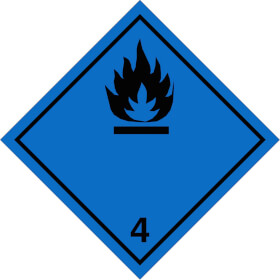 SafetyMarking Gefahrzettel nach ADR Klasse 4.3, Stoffe, die in Berhrung mit Wasser entzndbare Gase entwickeln