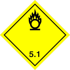 SafetyMarking Gefahrzettel nach ADR Klasse 5.1, Entzndend (oxidierend) wirkende Stoffe