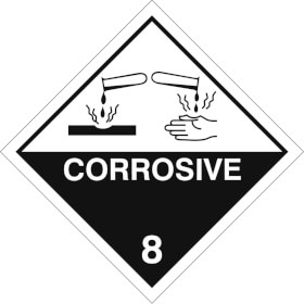 SafetyMarking Gefahrzettel nach ADR Klasse 8, tzende Stoffe Corrosive