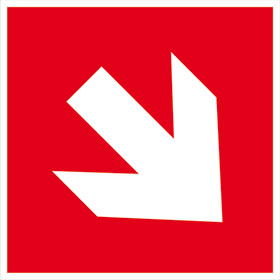 Brandschutz - Zusatzschild Richtungsangabe aufwärts / abwärts
