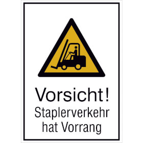 Warn - Kombischild Vorsicht! Staplerverkehr hat Vorrang