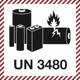 Verpackungsetikett UN 3480 fr Lithium - Ionen - Batterien