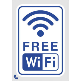 Hinweisschild - Gewerbe und Privat Free WiFi