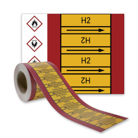 Rohrleitungskennzeichnungsband H2