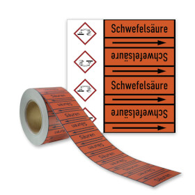 Rohrleitungskennzeichnungsband Schwefelsure