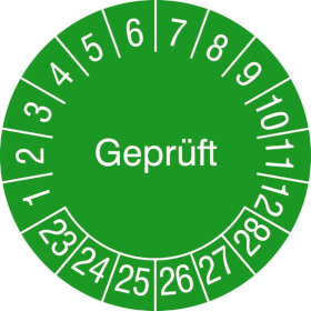 Prfplakette Geprft