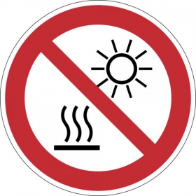Verbotsschild Nicht der direkten Sonneneinstrahlung