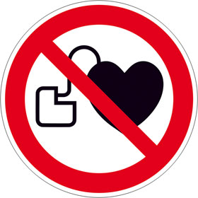Verbotsschild Kein Zutritt fr Personen mit Herzschrittmachern oder