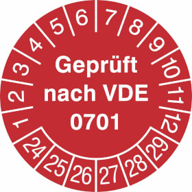 Prfplakette Geprft nach VDE 0701