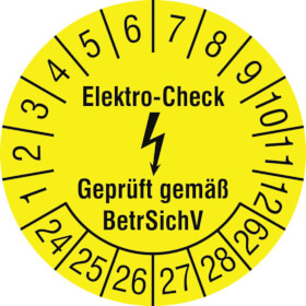 Prfplakette Elektro - Check