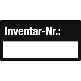Inventarkennzeichnungsetiketten Inventar - Nr.: 