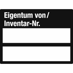 Inventaretiketten Eigentum von / Inventar - Nr.
