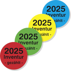 Inventuretiketten Inventur gezählt blau