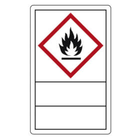 GHS Gefahrensymbole auf Rolle Gefahrstoffetiketten mit Klapplaminat und Beschriftungsfeld