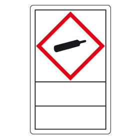 GHS Gefahrensymbole auf Rolle Gefahrstoffetiketten mit Klapplaminat und Beschriftungsfeld