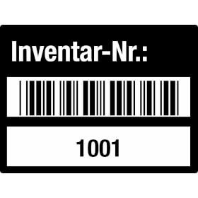 Inventaretiketten Inventar - Nr.: 