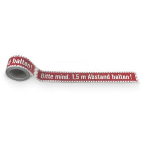 Hinweisschild, 25 Meter Bodenmarkierung-Bitte Abstand halten!,