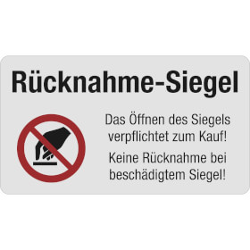 Rcknamesiegel das ffnen des Siegels verpflichtet zum Kauf