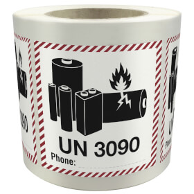 Verpackungsetikett UN 3090 fr Lithium-Metall-Batterien