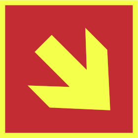 Brandschutzschild PLUS - tagesfluoreszierend / langnachleuchtend Richtungsangabe aufwrts / abwrts